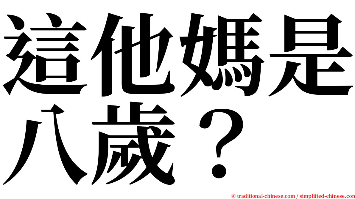 這他媽是八歲？ serif font
