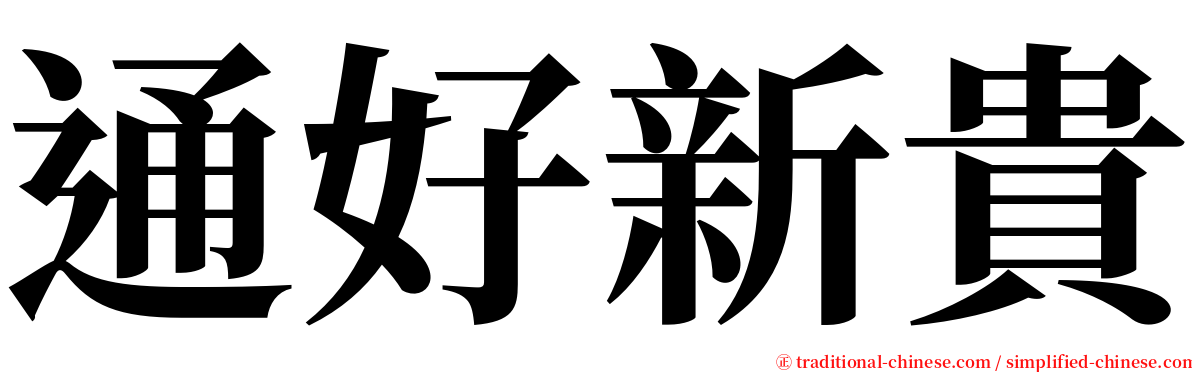 通好新貴 serif font