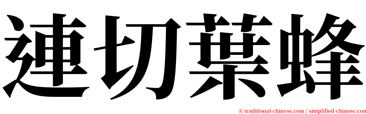 連切葉蜂 serif font
