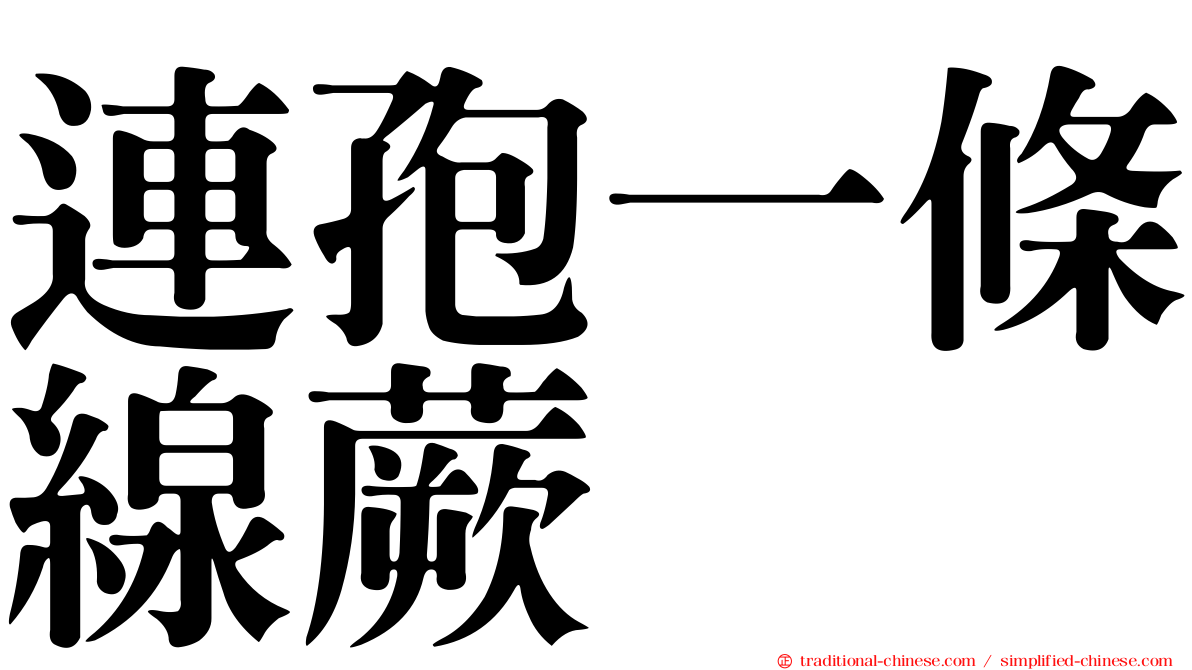 連孢一條線蕨