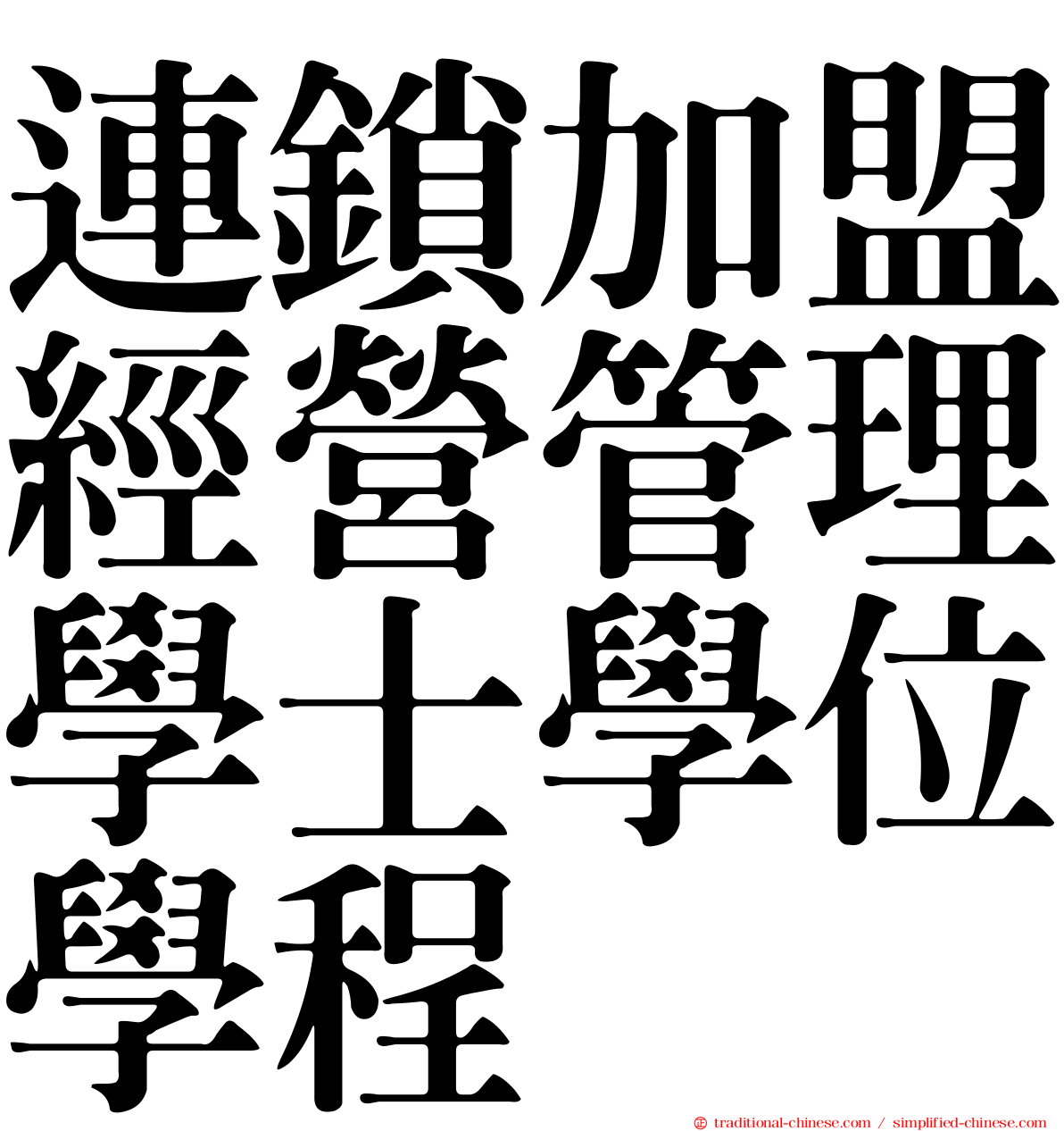 連鎖加盟經營管理學士學位學程