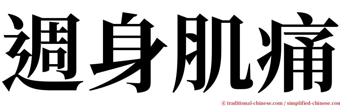 週身肌痛 serif font