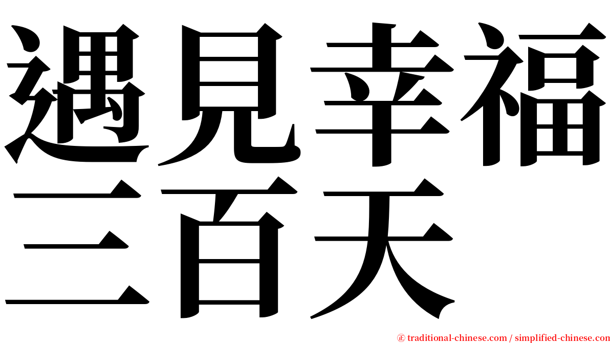 遇見幸福三百天 serif font