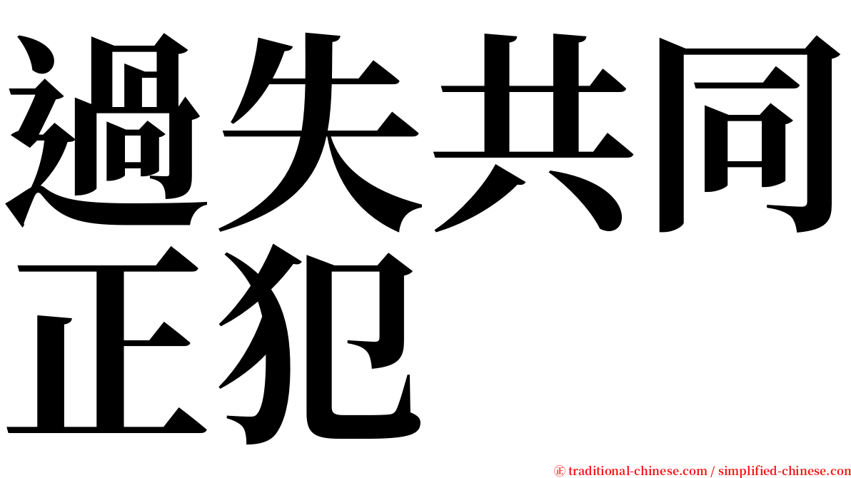 過失共同正犯 serif font