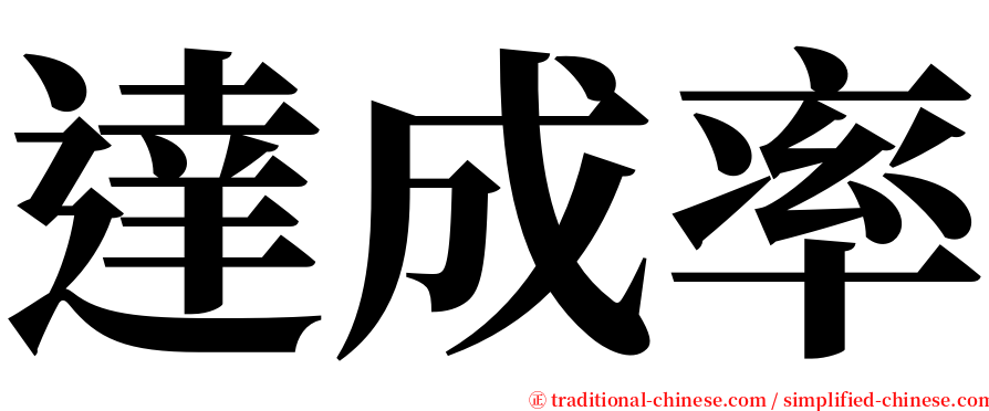 達成率 serif font