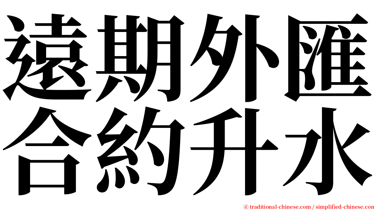 遠期外匯合約升水 serif font