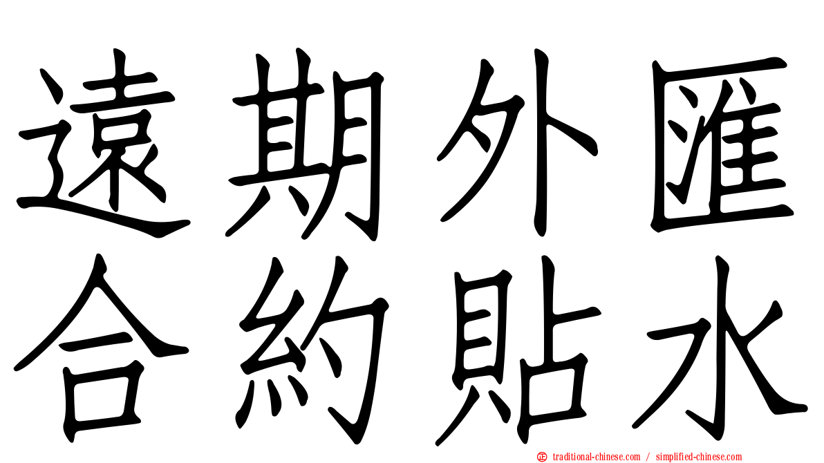 遠期外匯合約貼水