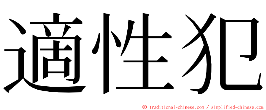 適性犯 ming font