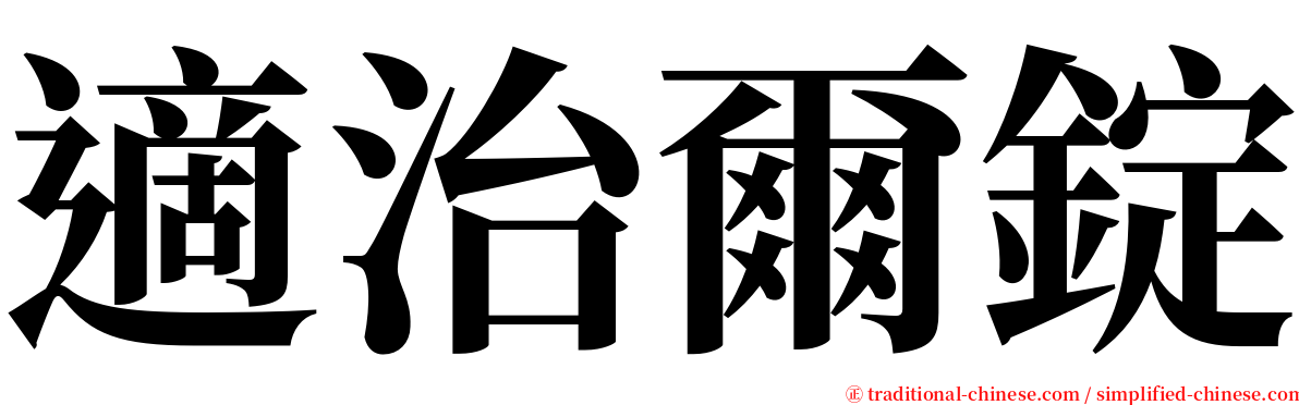 適治爾錠 serif font