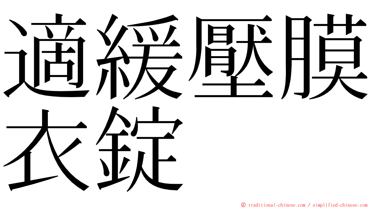 適緩壓膜衣錠 ming font
