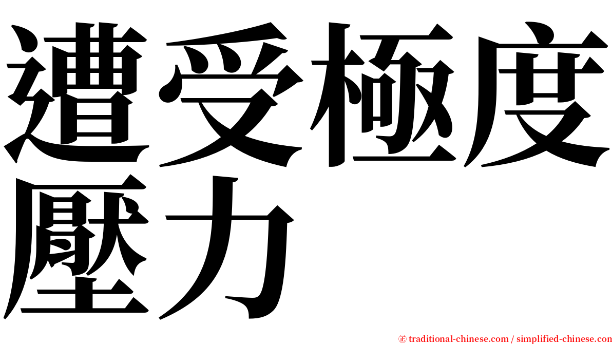 遭受極度壓力 serif font