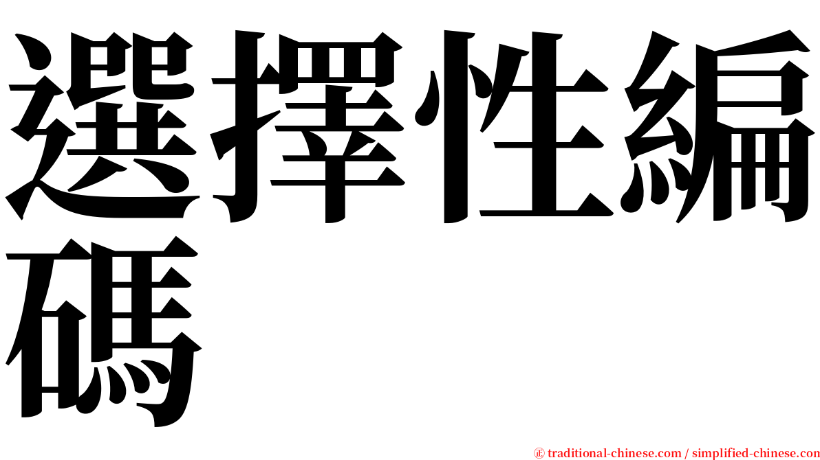 選擇性編碼 serif font