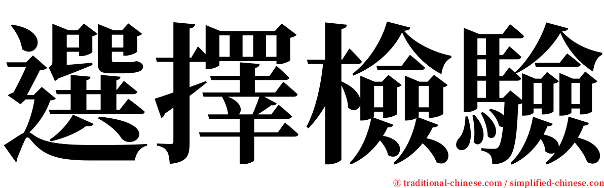 選擇檢驗 serif font