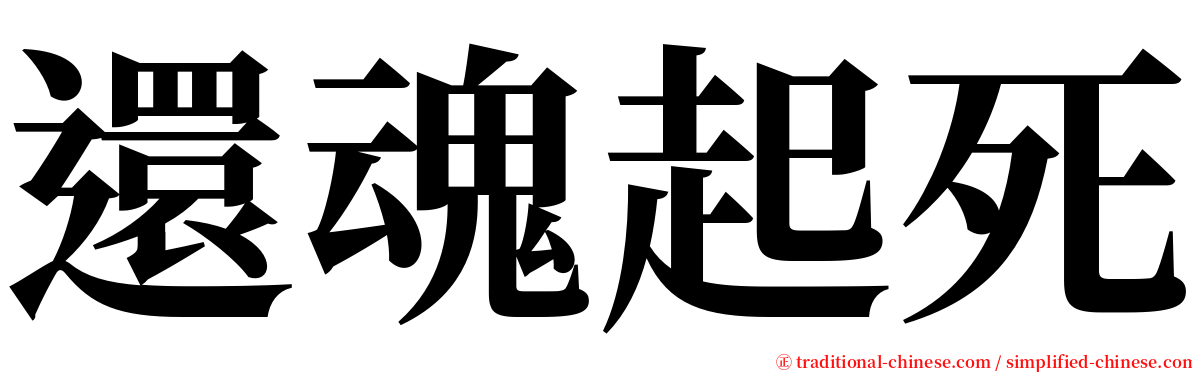 還魂起死 serif font