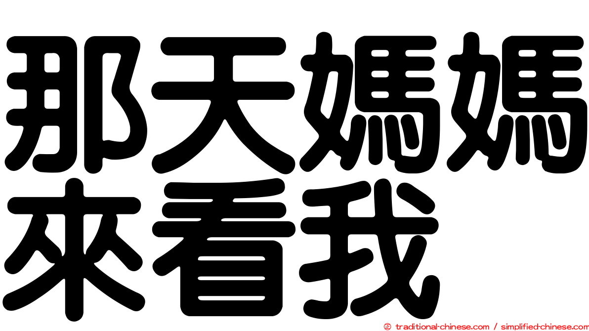 那天媽媽來看我