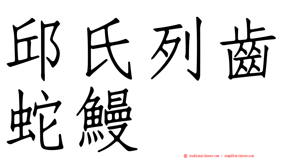 邱氏列齒蛇鰻