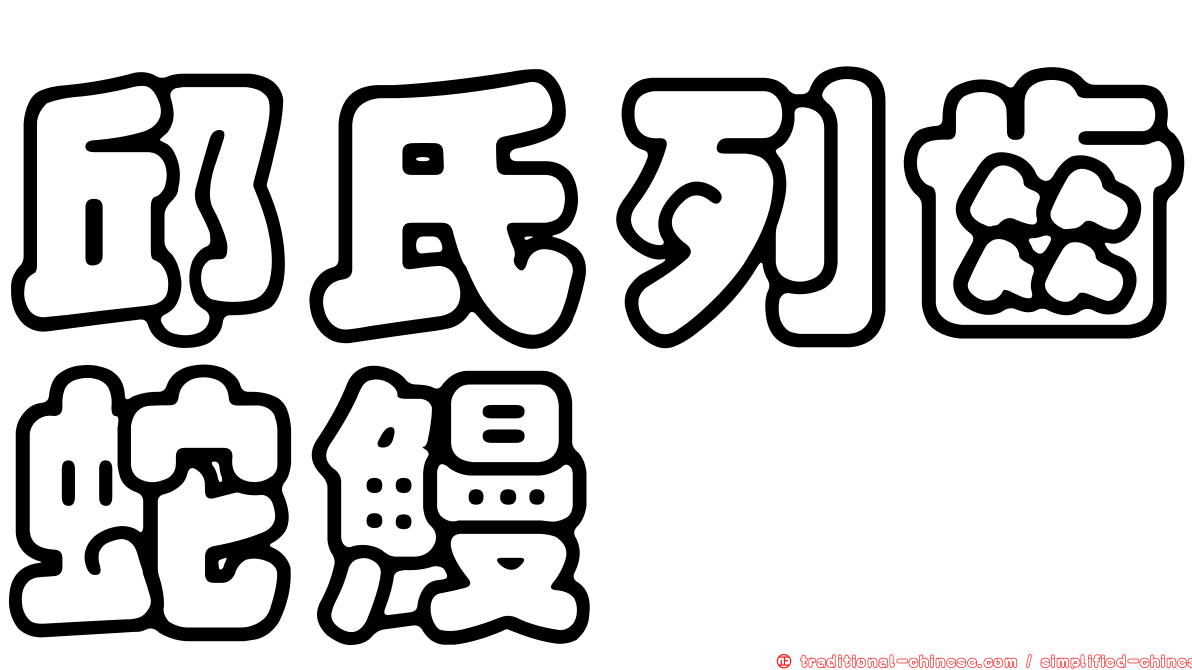 邱氏列齒蛇鰻