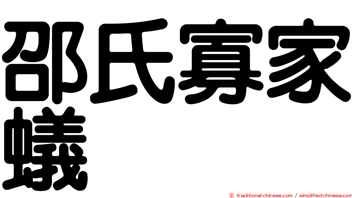邵氏寡家蟻