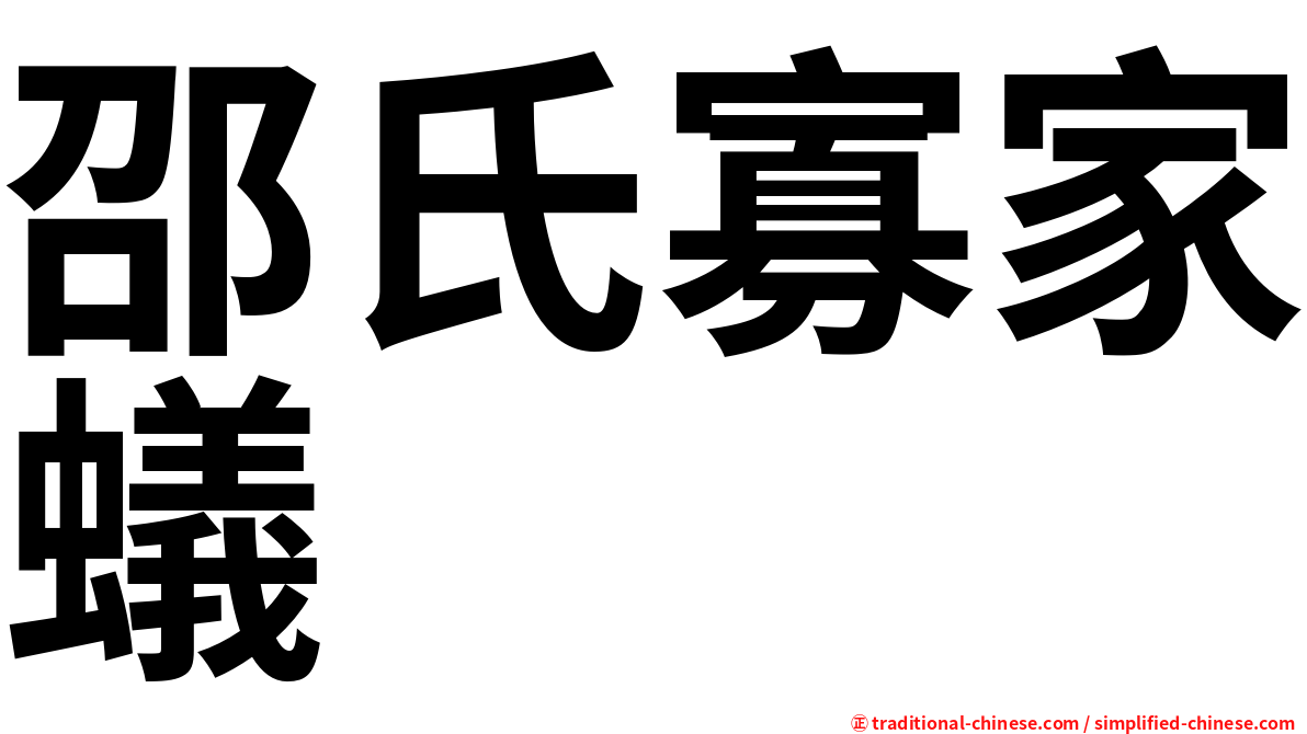 邵氏寡家蟻