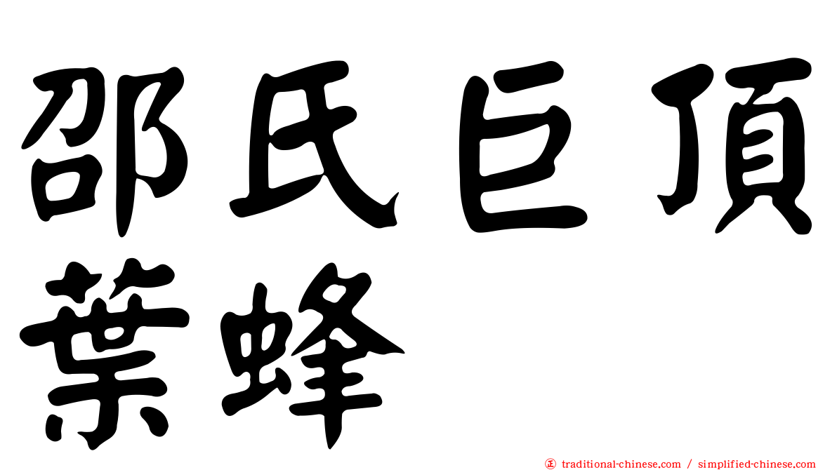 邵氏巨頂葉蜂