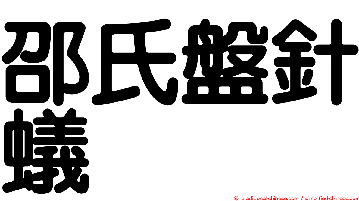 邵氏盤針蟻