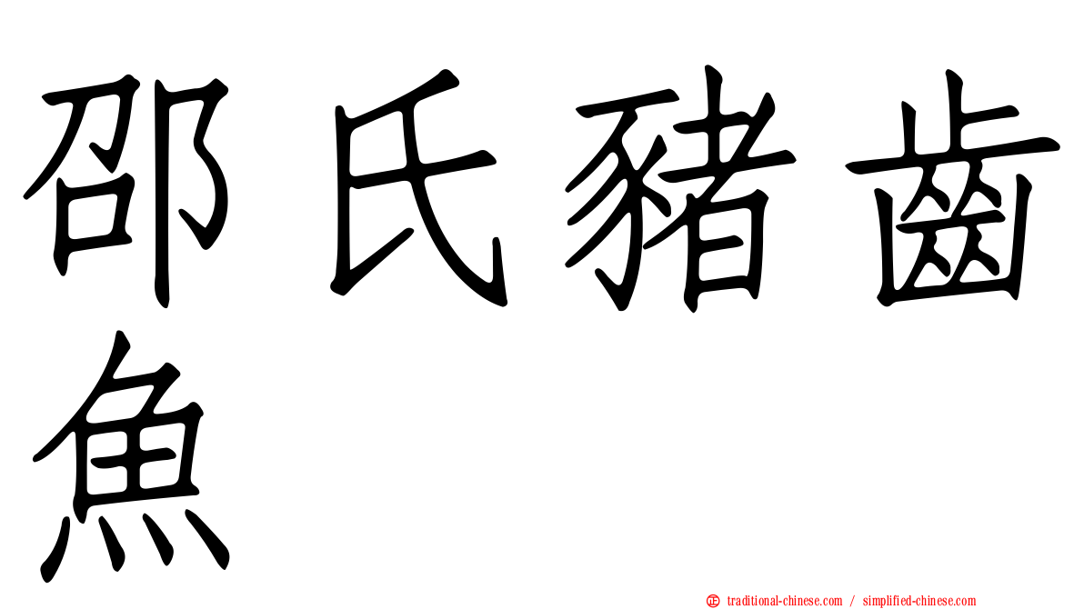 邵氏豬齒魚