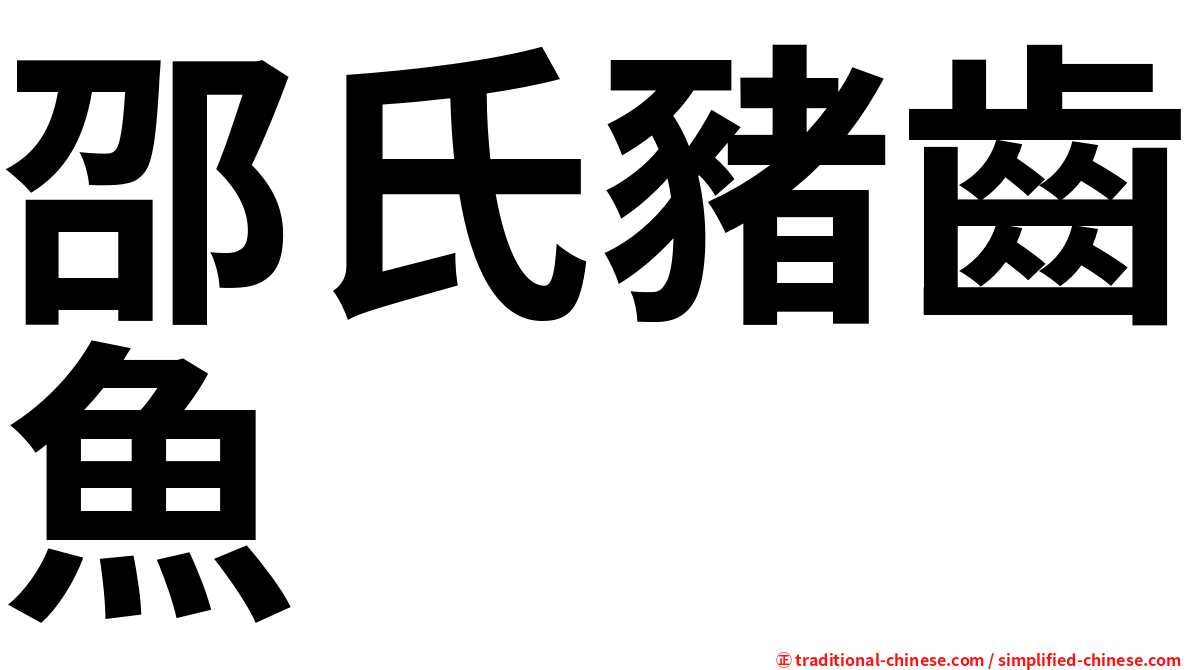 邵氏豬齒魚