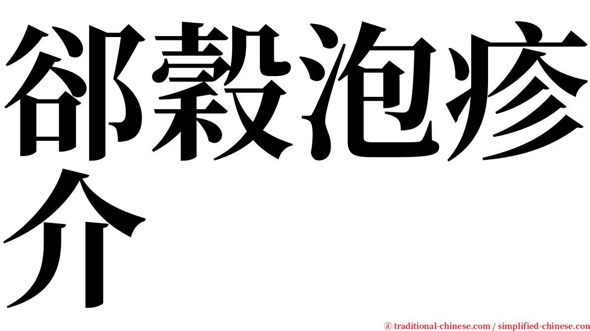 郤穀泡疹介 serif font