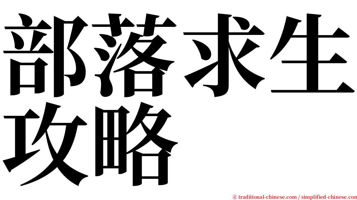 部落求生攻略 serif font