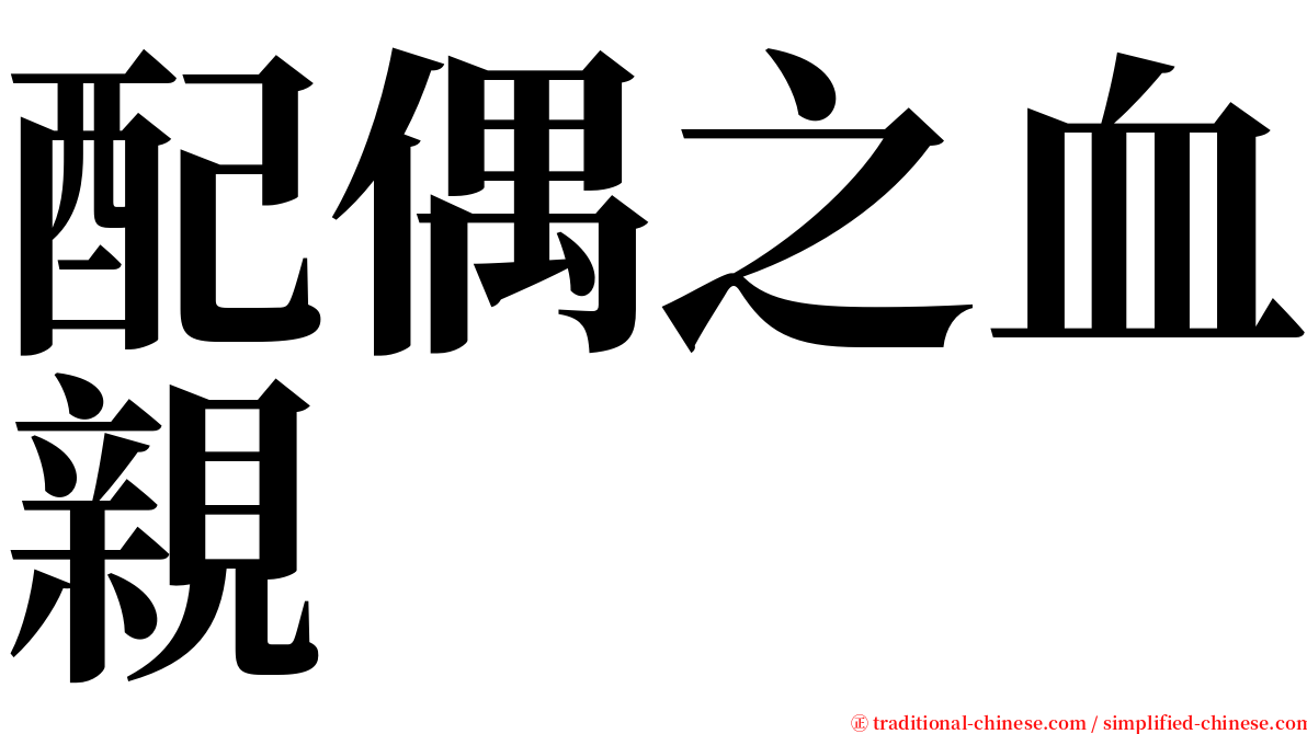 配偶之血親 serif font