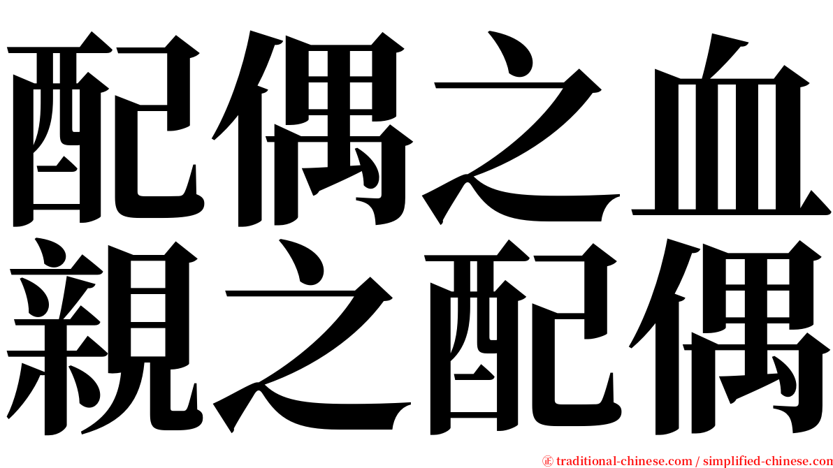 配偶之血親之配偶 serif font