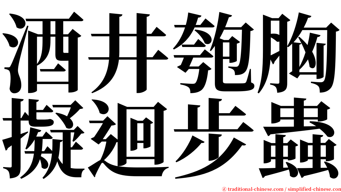 酒井匏胸擬迴步蟲 serif font