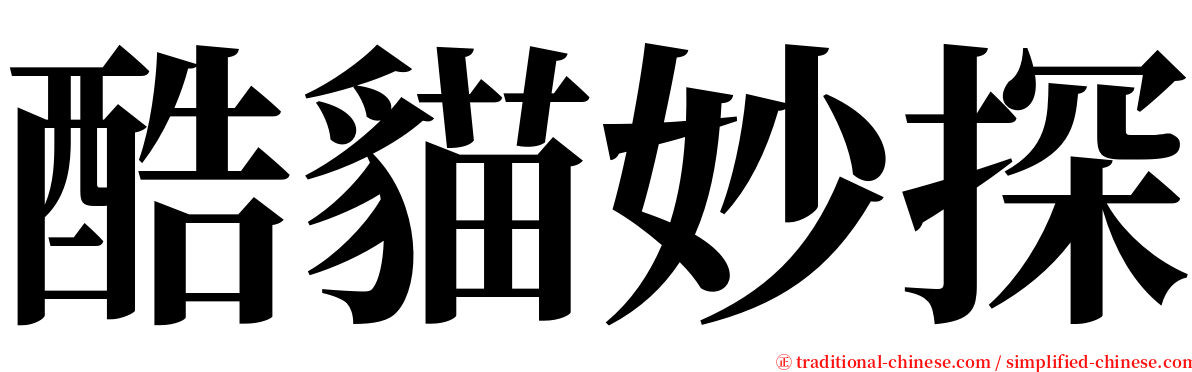 酷貓妙探 serif font