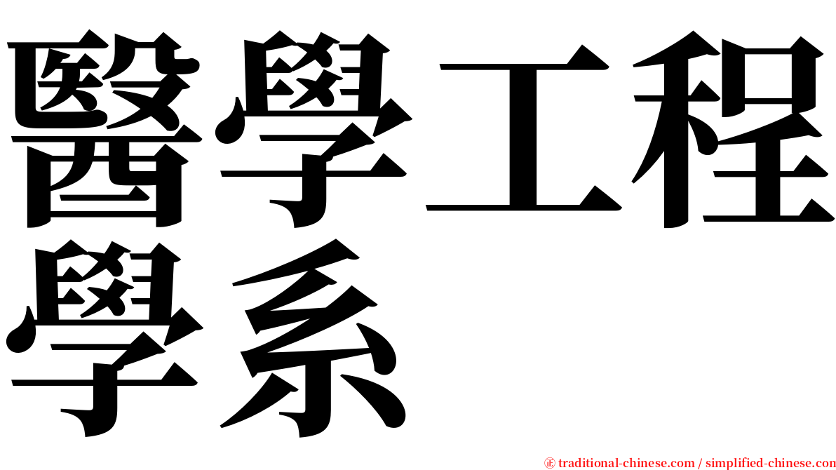 醫學工程學系 serif font