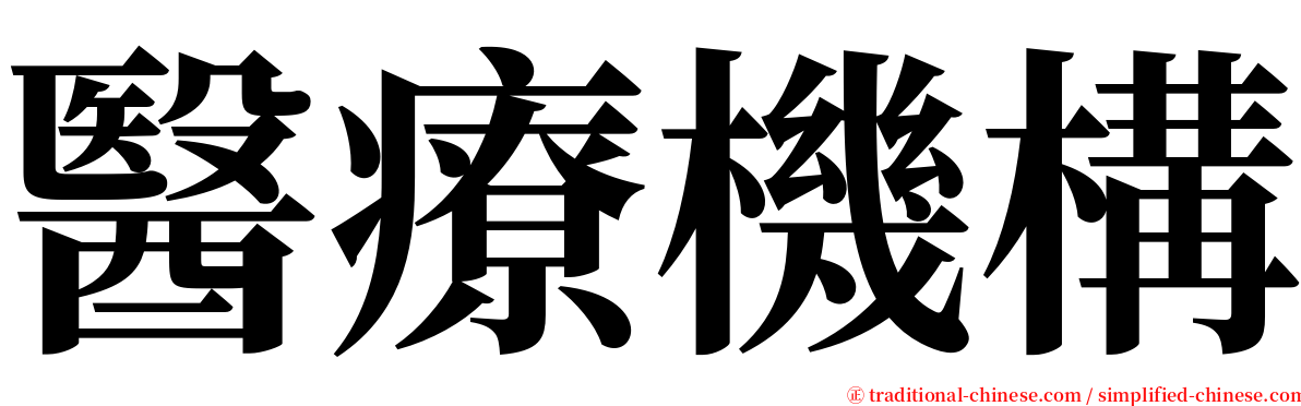 醫療機構 serif font