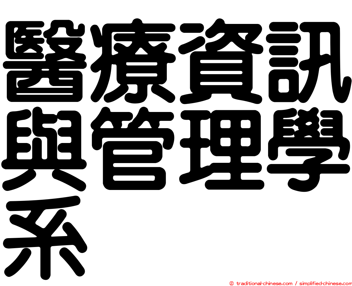 醫療資訊與管理學系