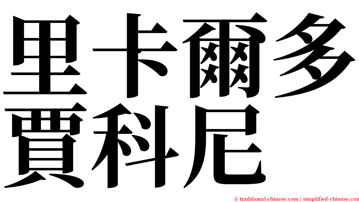 里卡爾多賈科尼 serif font