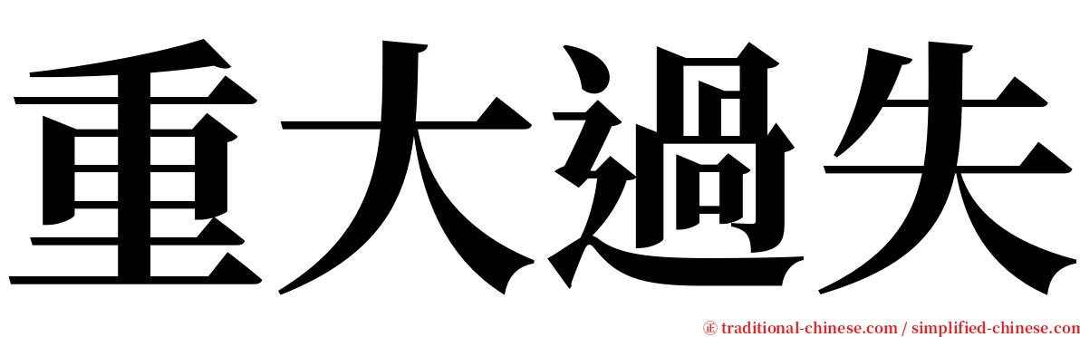 重大過失 serif font