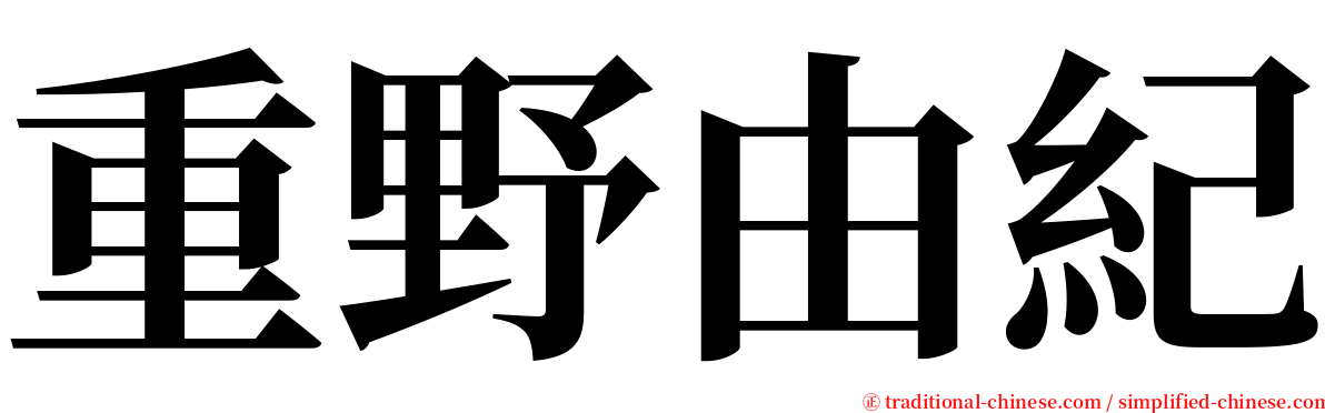 重野由紀 serif font