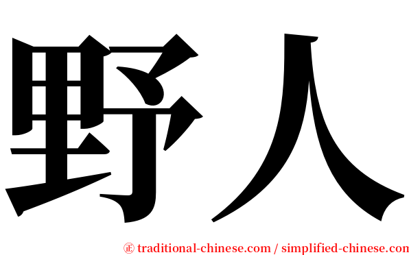 野人 serif font