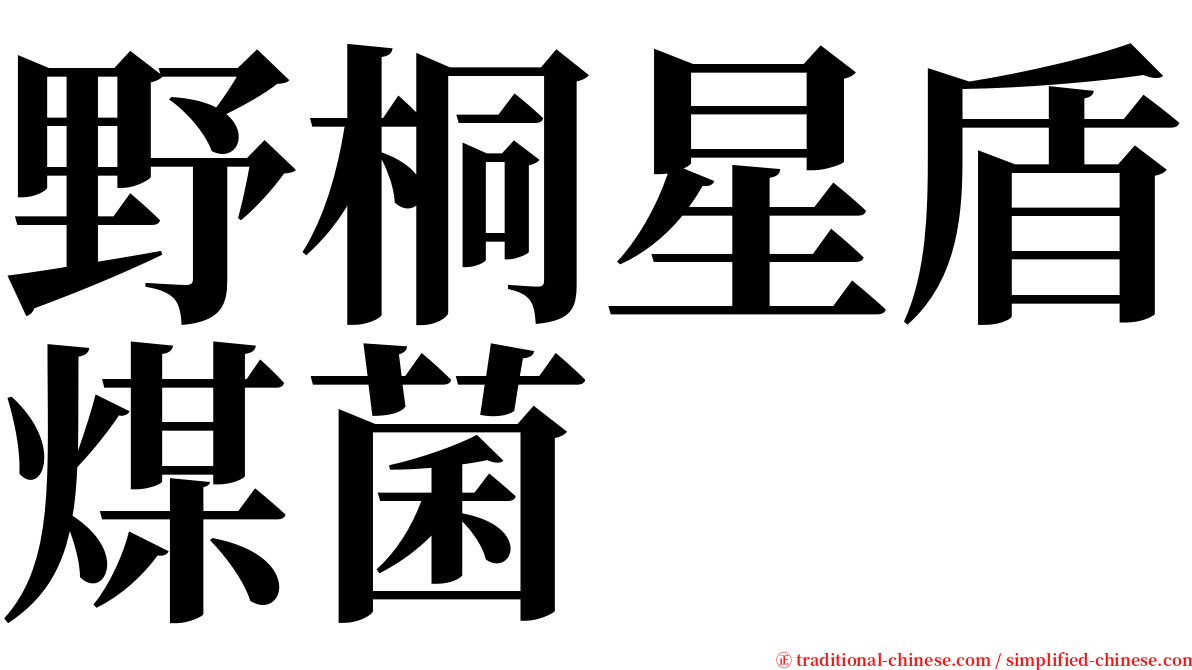野桐星盾煤菌 serif font