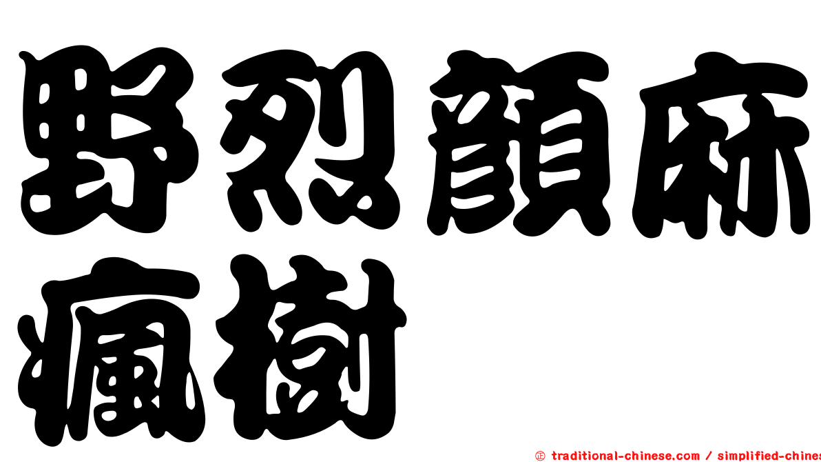 野烈顏麻瘋樹
