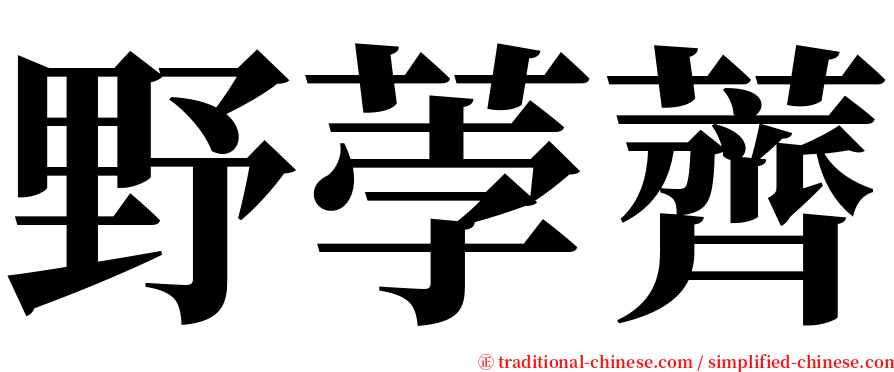 野荸薺 serif font