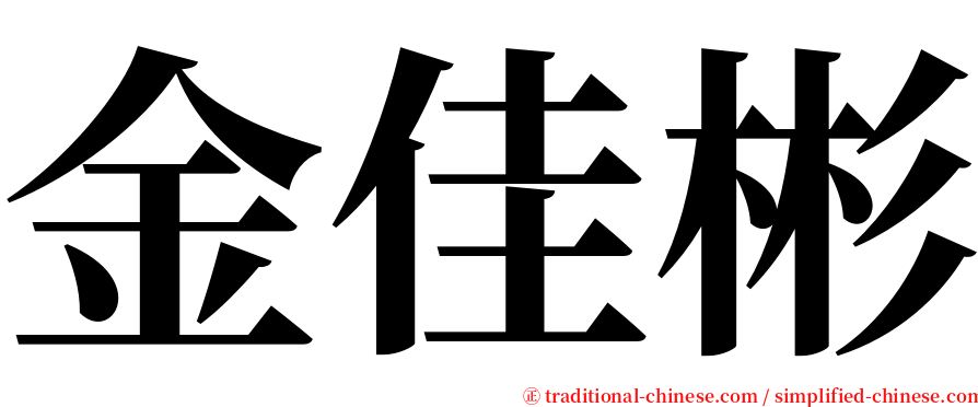 金佳彬 serif font