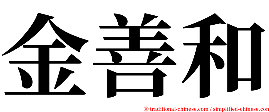 金善和 serif font