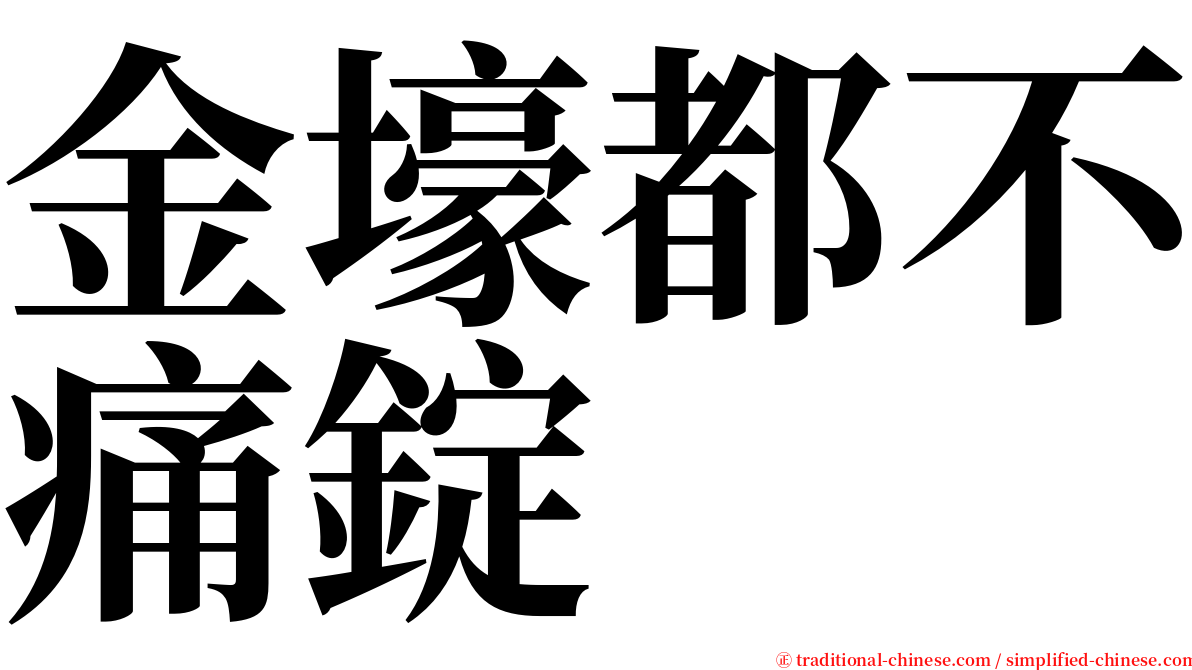 金壕都不痛錠 serif font