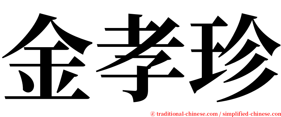 金孝珍 serif font