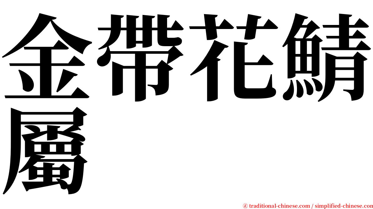 金帶花鯖屬 serif font