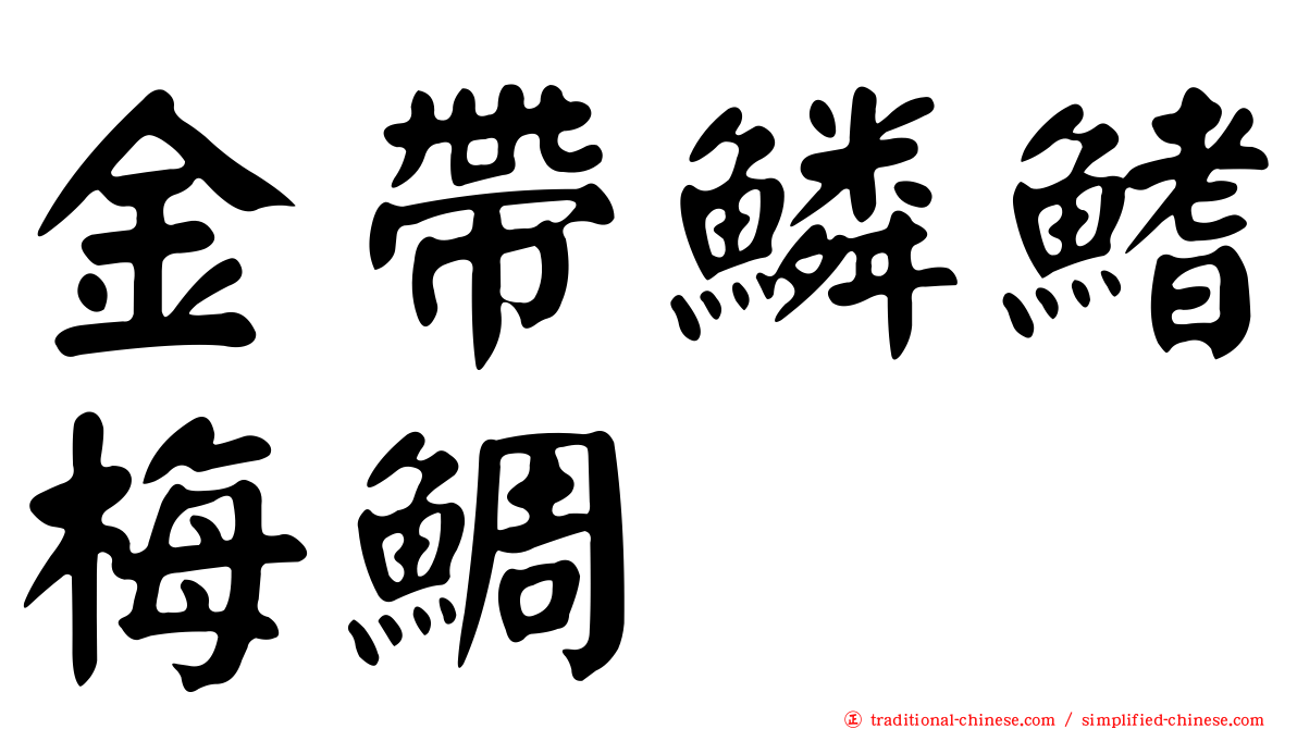 金帶鱗鰭梅鯛