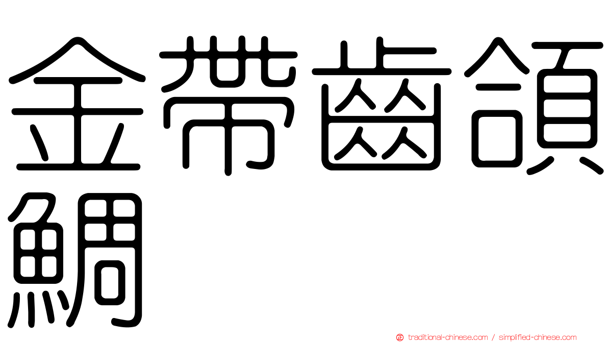 金帶齒頜鯛